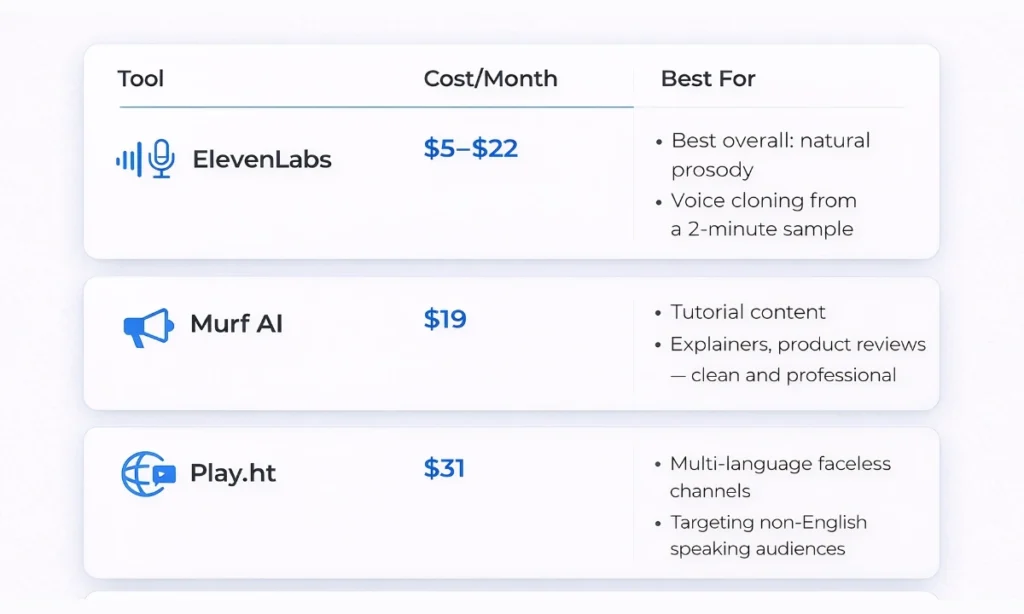 AI Voiceover tools and prices : Making AI Sound Like a Person
