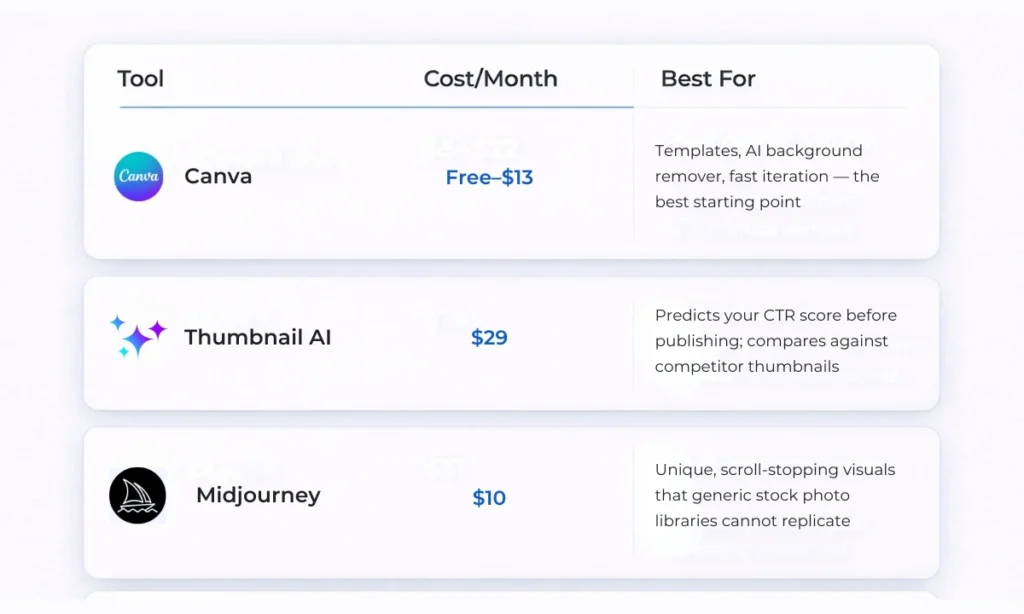 Thumbnails creation tools and prices