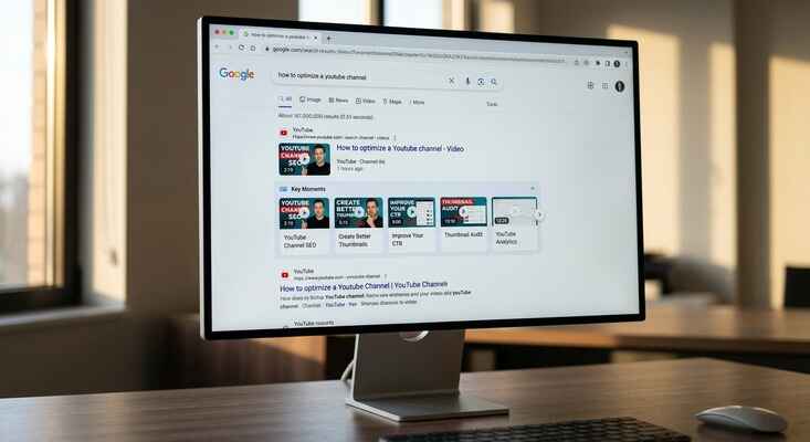 Google Search results page displaying key moments rich snippet enabled by YouTube chapter timestamps.